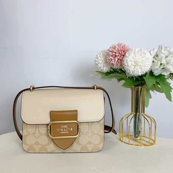 Coach CR329 Morgan Square Crossbody Bag In Blocked Signature Canvas IN - Picture 2 of 10